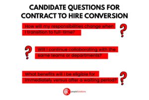 Candidate questions for contract to hire transition