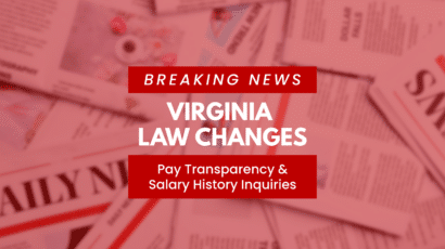 Virginia Law changes for pay transparency and salary history inquiries